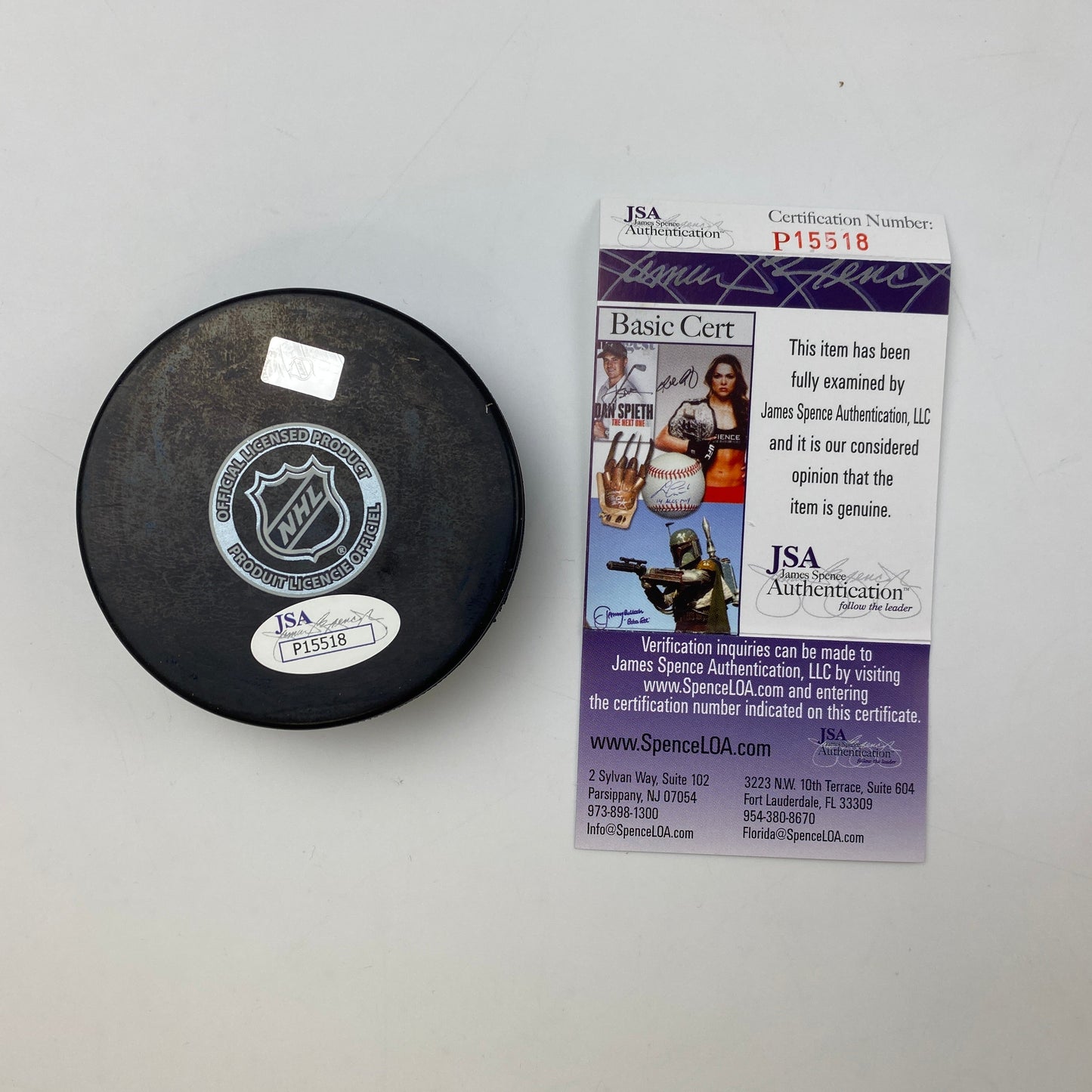 Autographed/Signed Chris Pronger HOF 2015 Philadelphia Flyers Logo Hockey Puck JSA COA