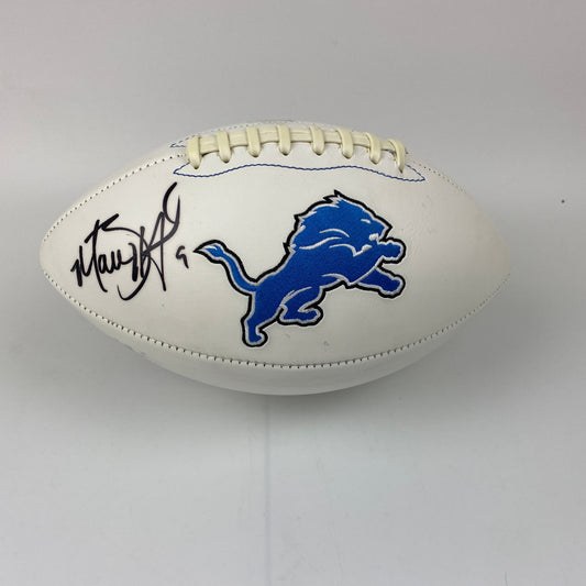 Autographed/Signed Matthew Stafford Detroit Lions Full Size F/S White Panel Logo Football PSA/DNA COA