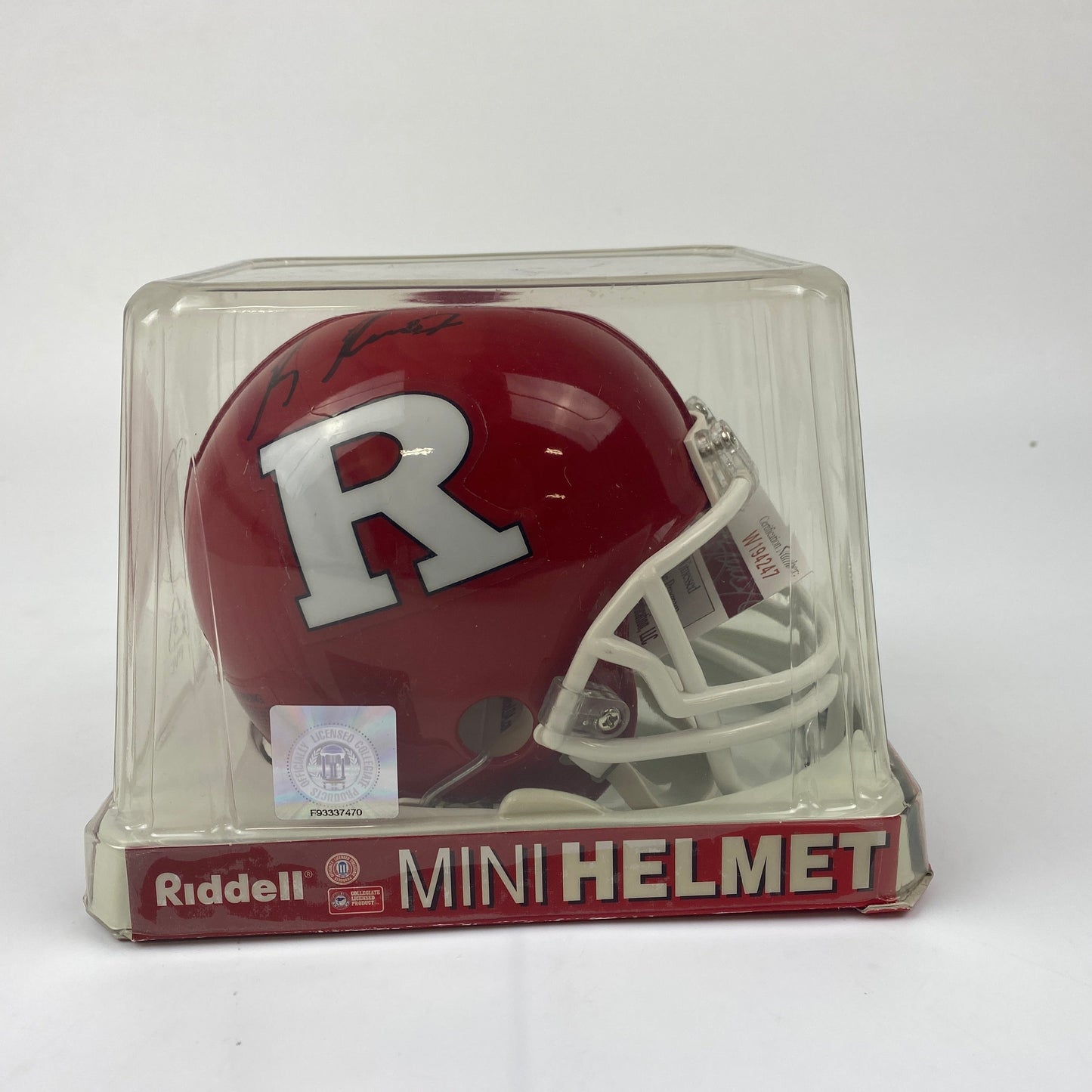 Autographed/Signed Ray Rice Rutgers Scarlet Knights Mini College Football Helmet JSA COA