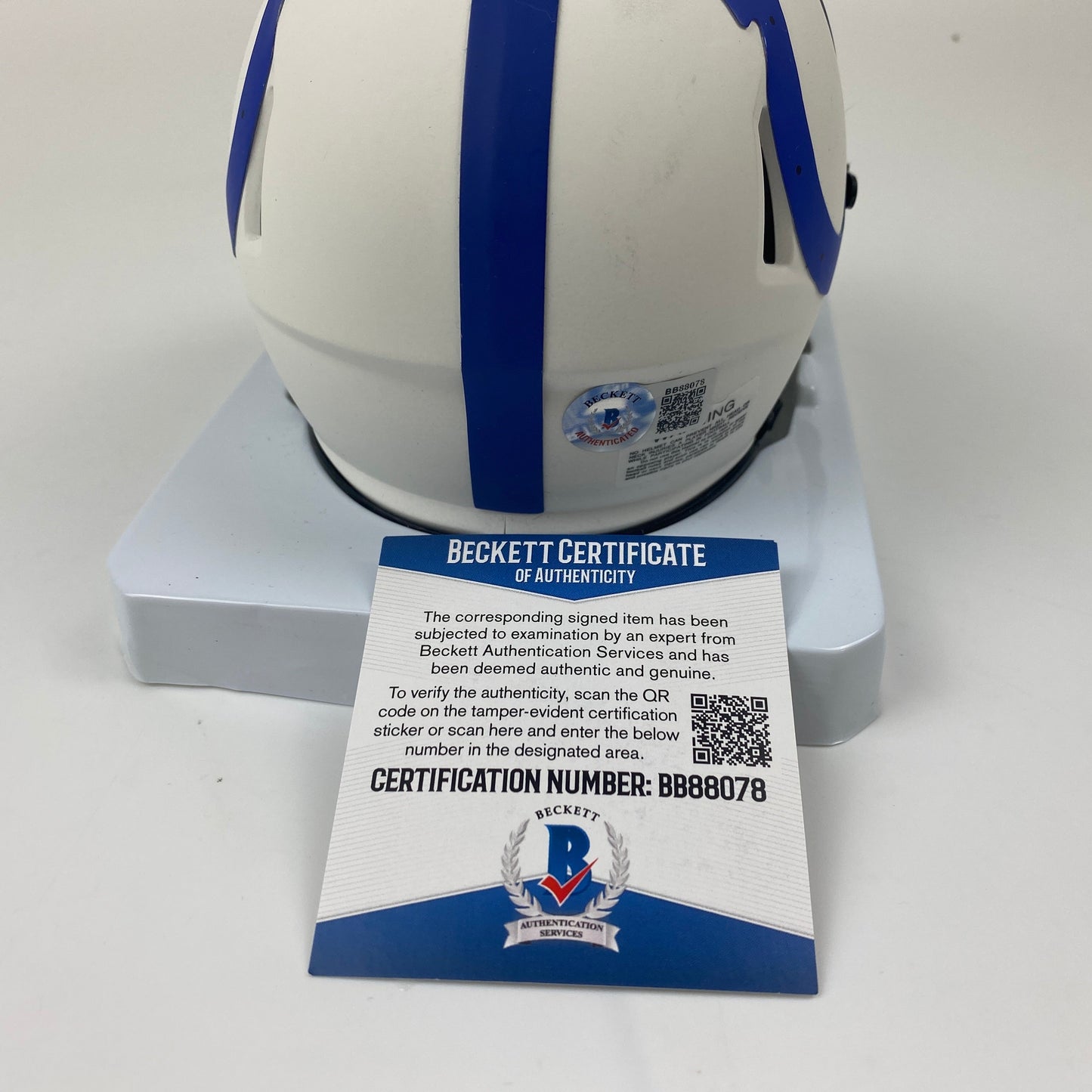 Autographed/Signed Pat McAfee Indianapolis Colts Lunar Eclipse Mini Football Helmet Beckett BAS COA