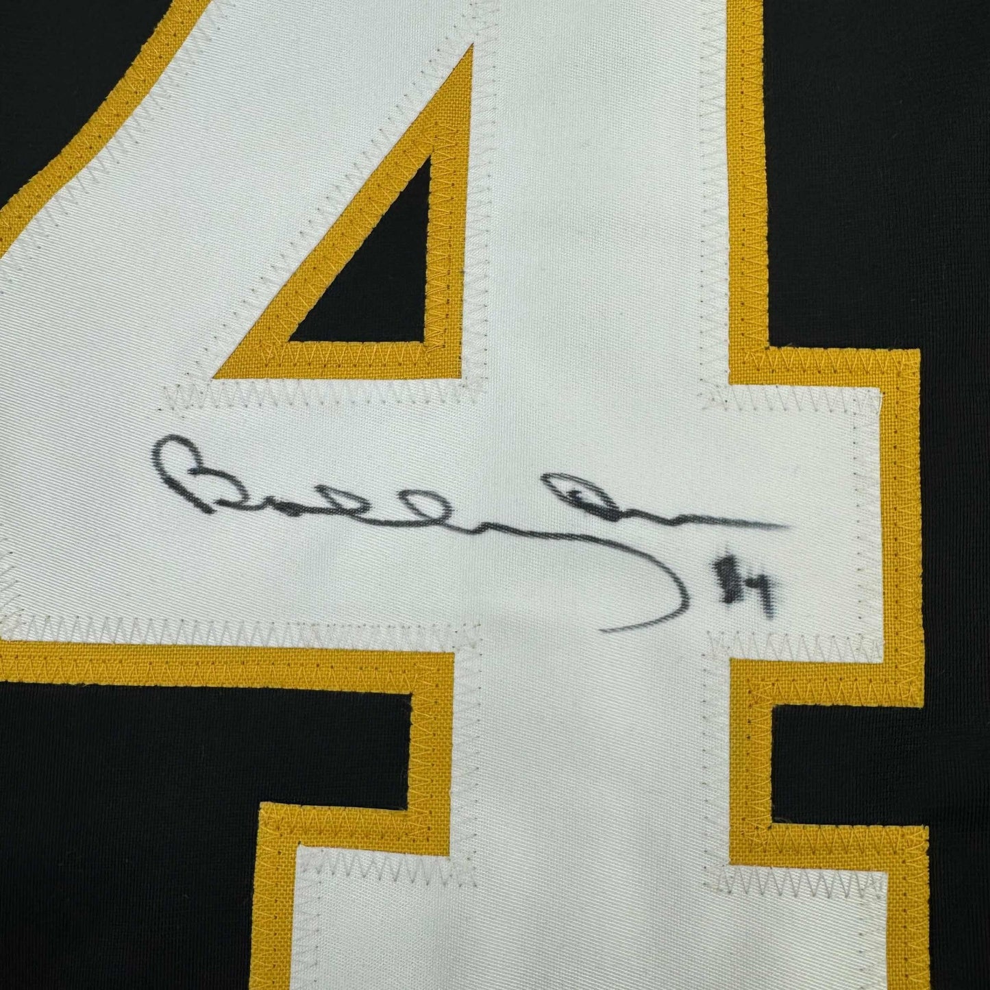 Framed Autographed/Signed Bobby Orr 35x39 Boston Black Hockey Jersey JSA COA