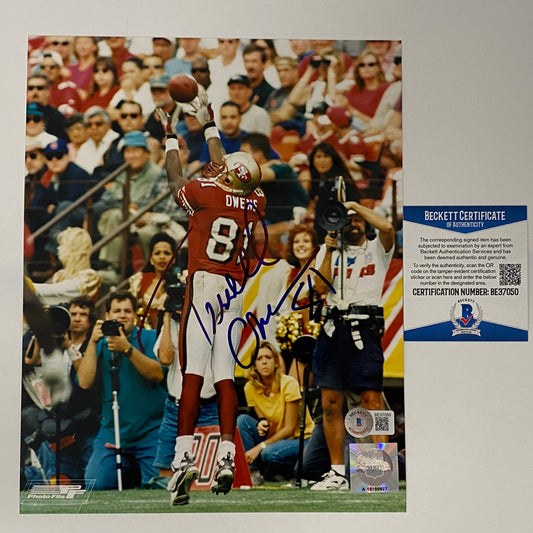Autographed/Signed Terrell Owens San Francisco 49ers 8x10 Football Photo Beckett BAS COA
