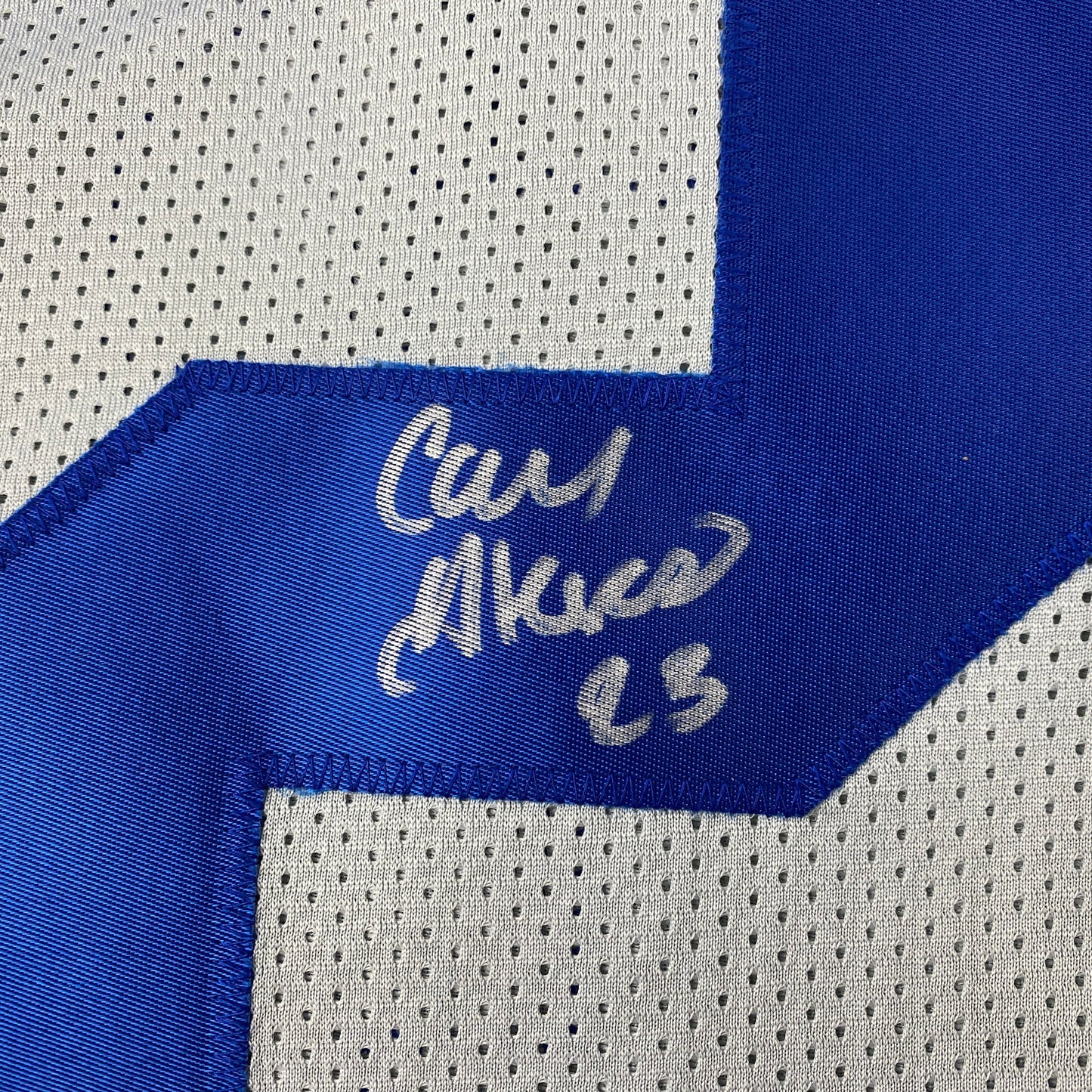 Autographed/Signed Cam Akers Los Angeles LA Grey Football Jersey Beckett BAS COA