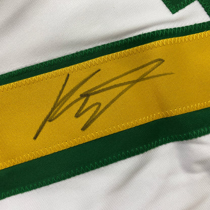 Autographed/Signed Kirill Kaprizov Minnesota White Retro Hockey Jersey Beckett BAS COA