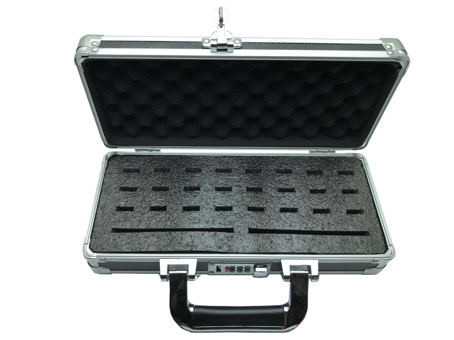 Aluminum USB Drive Organizer Case (24 + 2 Slots with Handle) – Shockproof Antistatic Storage Box with Lock