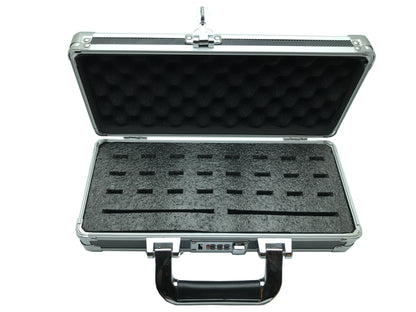 Aluminum USB Drive Organizer Case (24 + 2 Slots with Handle) – Shockproof Antistatic Storage Box with Lock