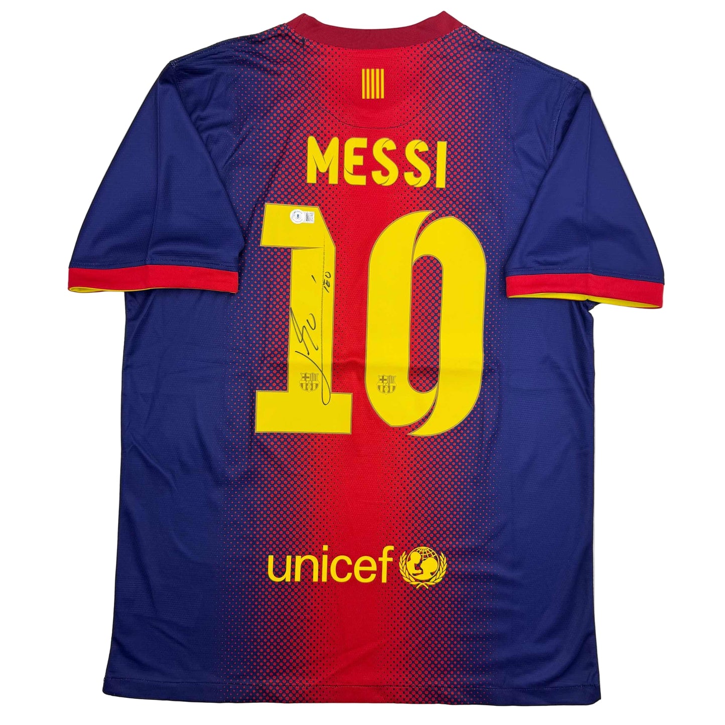Autographed/Signed Lionel Leo Messi FC Barcelona Soccer Jersey Beckett BAS COA