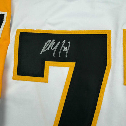Autographed/Signed Paul Coffey Pittsburgh White Hockey Jersey JSA COA