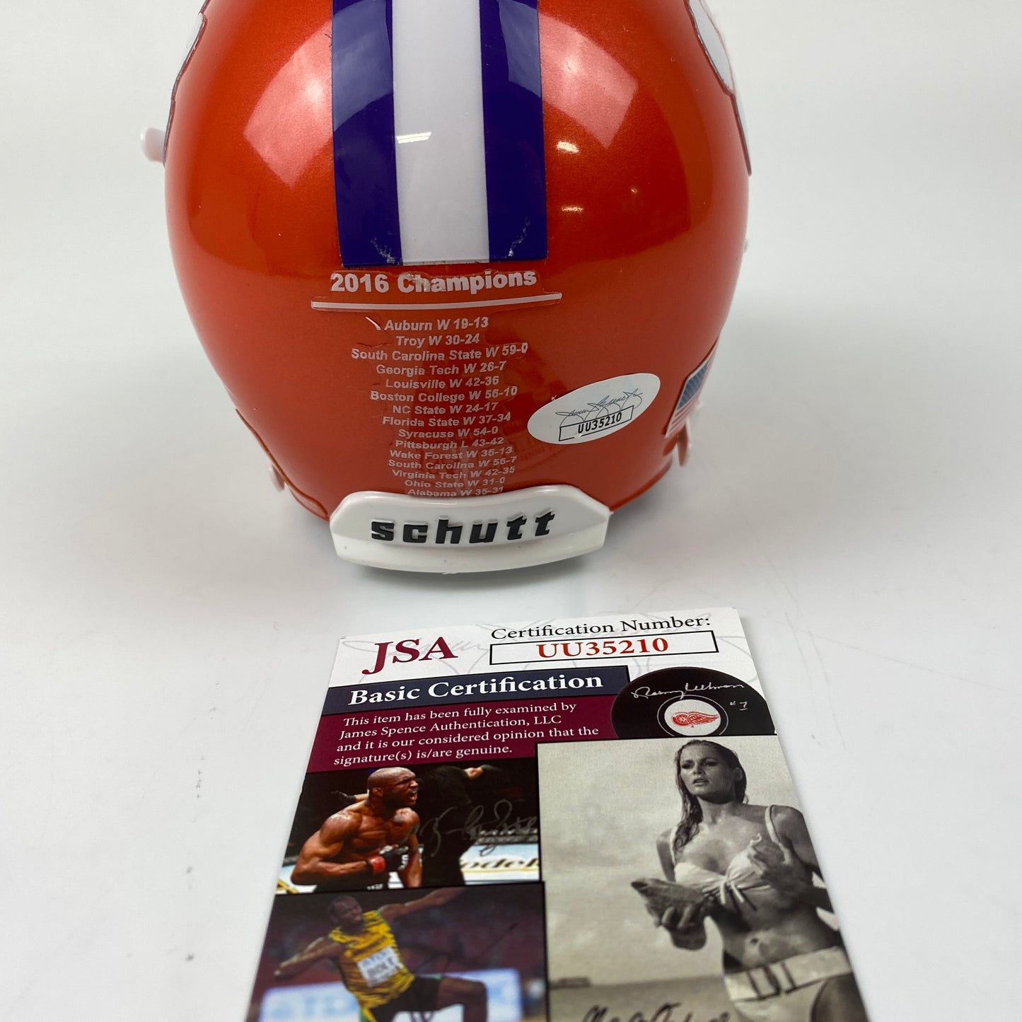 Autographed/Signed Dabo Swinney Clemson Tigers 2016 National Champions Mini College Football Helmet JSA COA