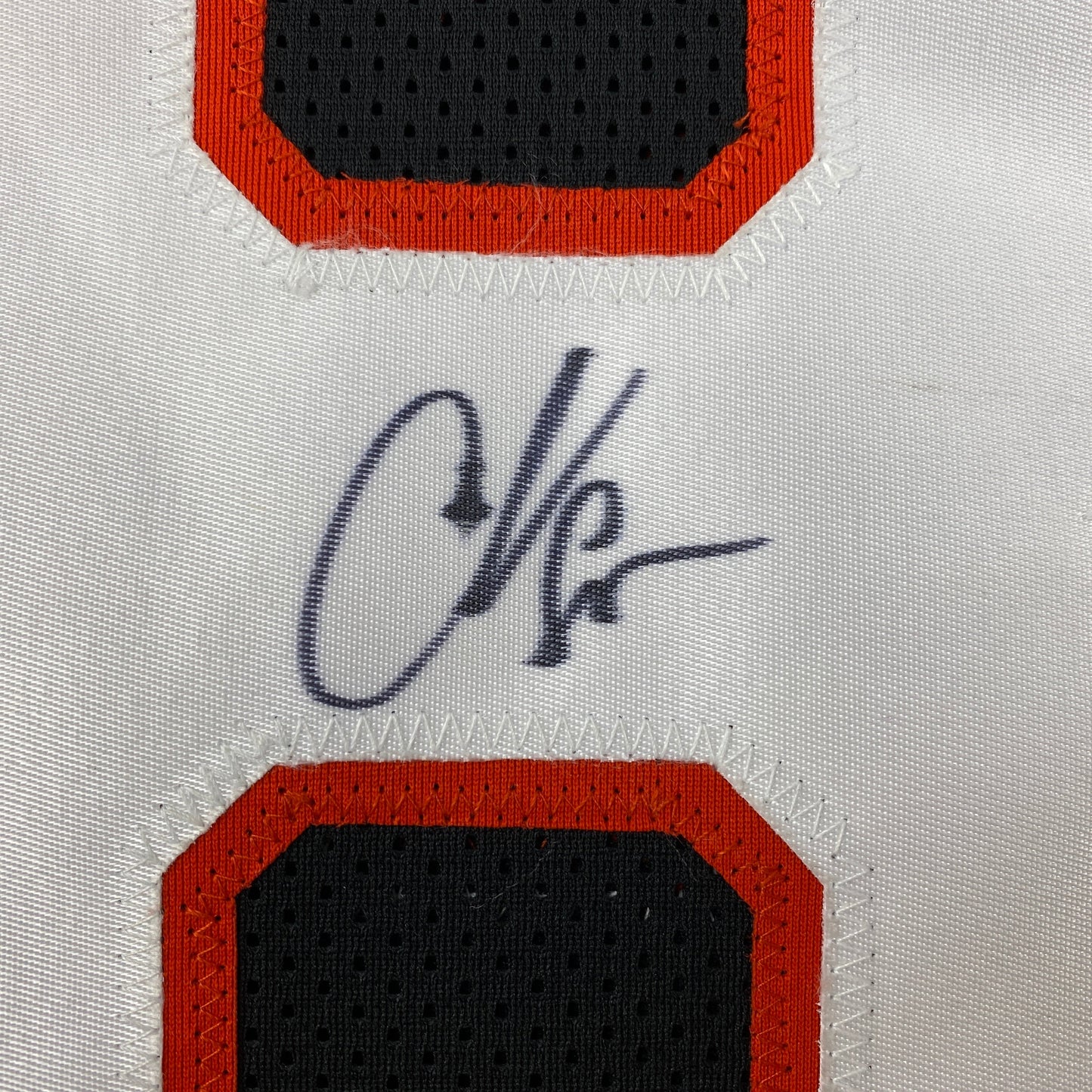 Autographed/Signed Chad Johnson Ochocinco Cincinnati Black Retro Football Jersey JSA COA