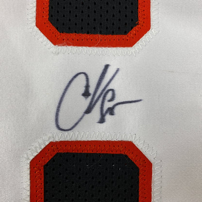 Autographed/Signed Chad Johnson Ochocinco Cincinnati Black Retro Football Jersey JSA COA