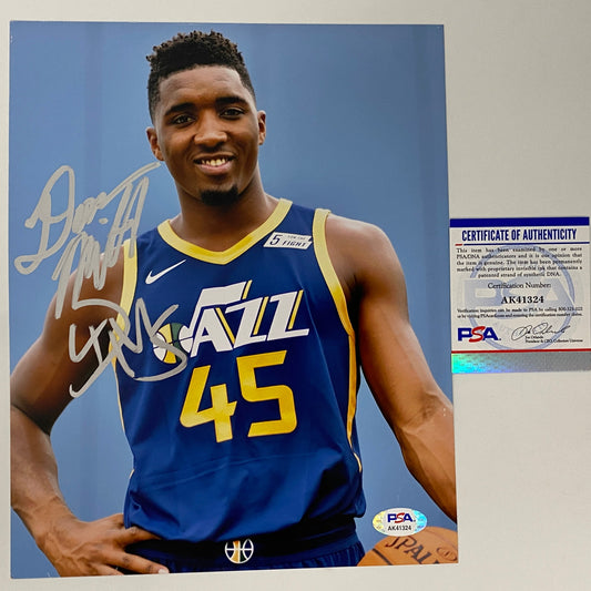 Autographed/Signed Donovan Mitchell Utah Jazz 8x10 Basketball Photo PSA/DNA COA