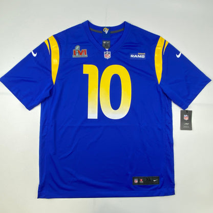 Autographed/Signed Cooper Kupp Los Angeles Rams Blue Authentic Nike Game Super Bowl LVI Football Jersey Fanatics COA
