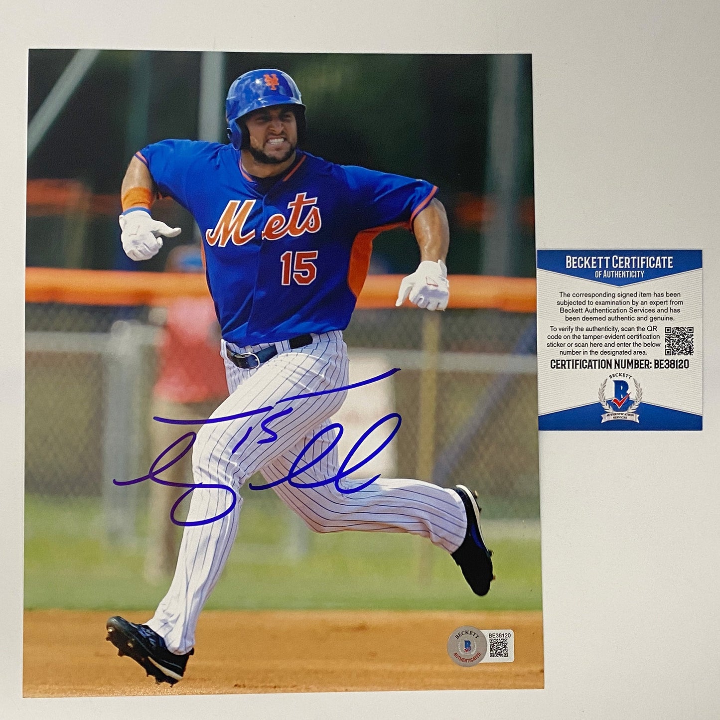 Autographed/Signed Tim Tebow New York NY Mets 8x10 Baseball Photo Beckett BAS COA