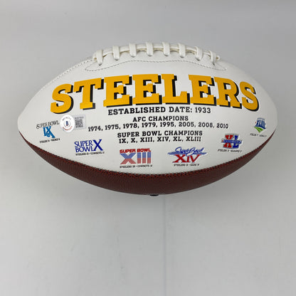 Autographed/Signed Najee Harris Pittsburgh Steelers Full Size F/S White Panel Logo Football Beckett BAS COA