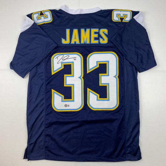 Autographed/Signed Derwin James Los Angeles LA Dark Blue Football Jersey Beckett BAS COA