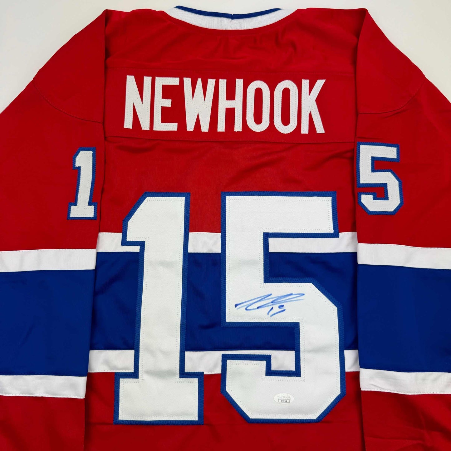 Autographed/Signed Alex Newhook Montreal Red Hockey Jersey JSA COA