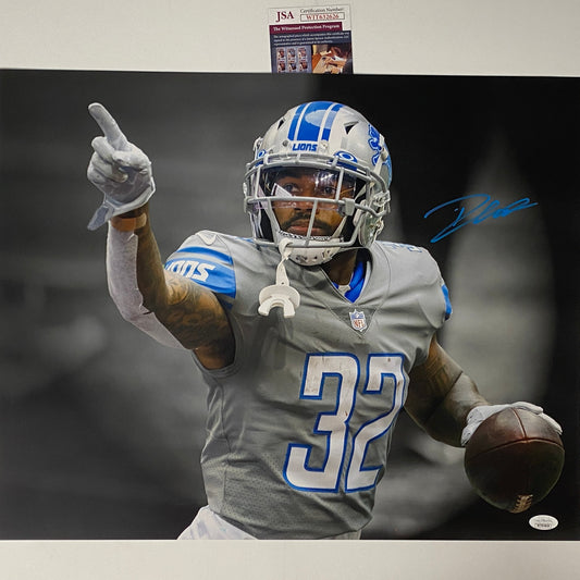 Autographed/Signed D'Andre Swift Detroit Lions 16x20 Football Photo JSA COA