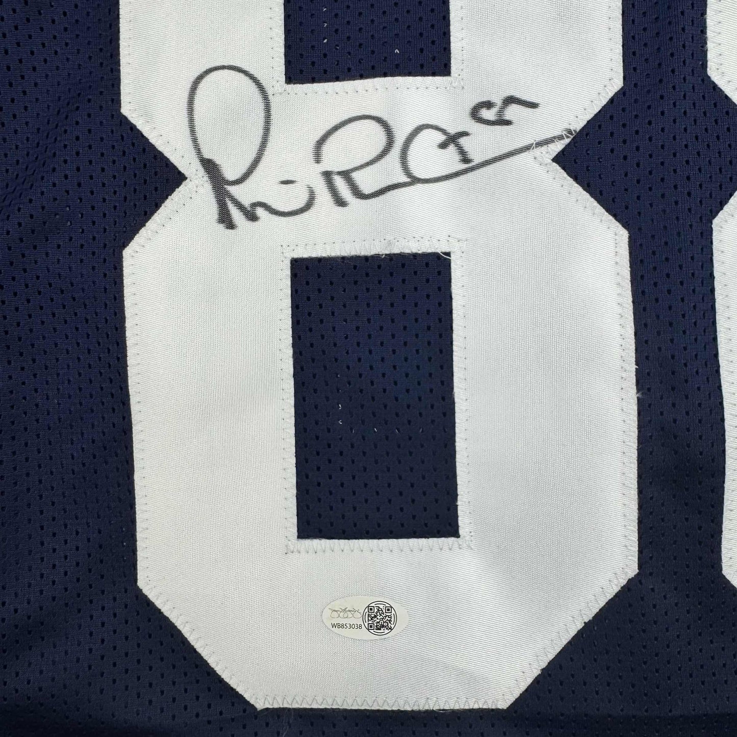 Autographed/Signed Michael Irvin Dallas Thanksgiving Day Blue Football Jersey Beckett BAS COA