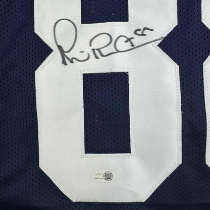 Autographed/Signed Michael Irvin Dallas Thanksgiving Day Blue Football Jersey Beckett BAS COA