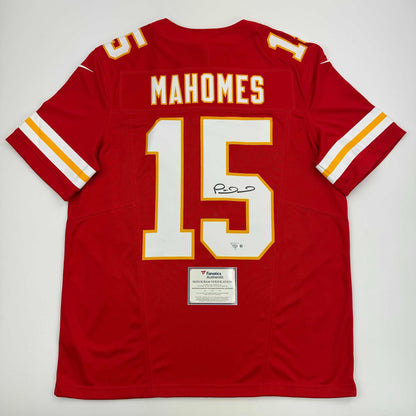 Autographed/Signed Patrick Mahomes Kansas City Chiefs Red Authentic Nike Game Football Jersey Fanatics COA