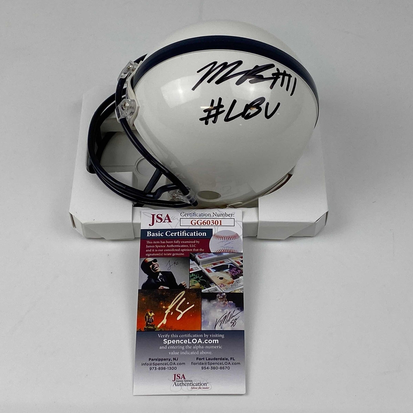 Autographed/Signed Micah Parsons LBU Penn State Nittany Lions Mini College Football Helmet JSA COA