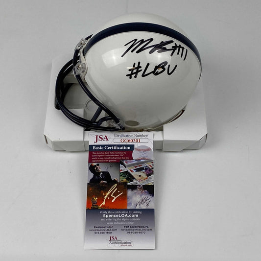 Autographed/Signed Micah Parsons LBU Penn State Nittany Lions Mini College Football Helmet JSA COA