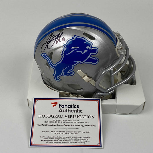 Autographed/Signed Jared Goff Detroit Lions Mini Football Helmet Fanatics COA