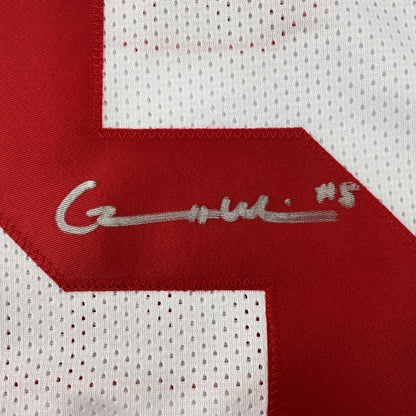 Autographed/Signed Garrett Wilson Ohio State White College Football Jersey JSA COA