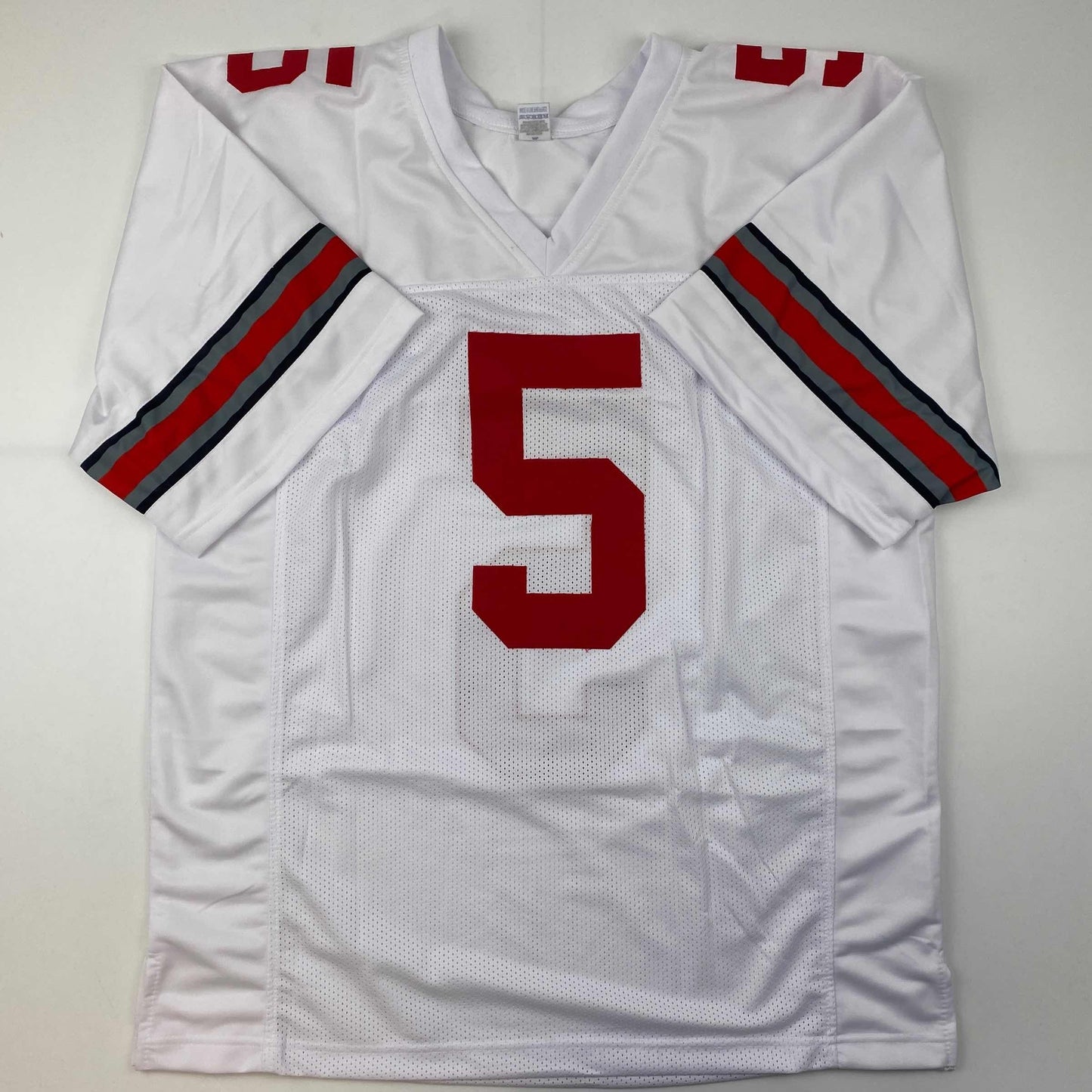 Autographed/Signed Garrett Wilson Ohio State White College Football Jersey JSA COA