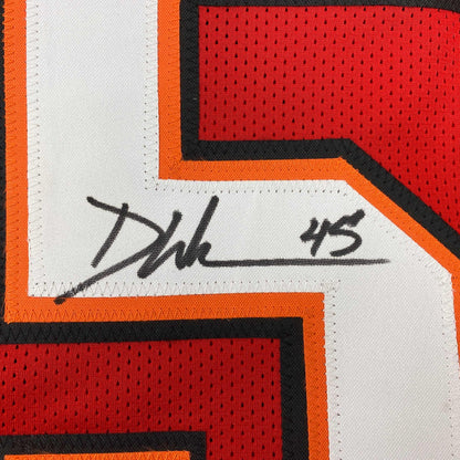 Autographed/Signed Devin White Tampa Bay Red Football Jersey Beckett BAS COA
