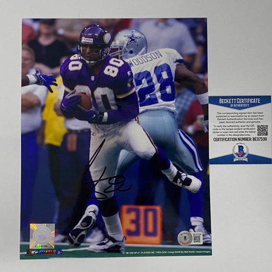 Autographed/Signed Cris Carter Minnesota Vikings 8x10 Football Photo Beckett BAS COA #2