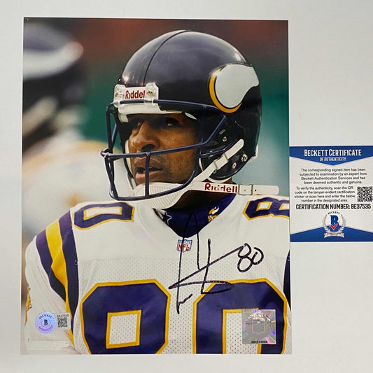 Autographed/Signed Cris Carter Minnesota Vikings 8x10 Football Photo Beckett BAS COA #1