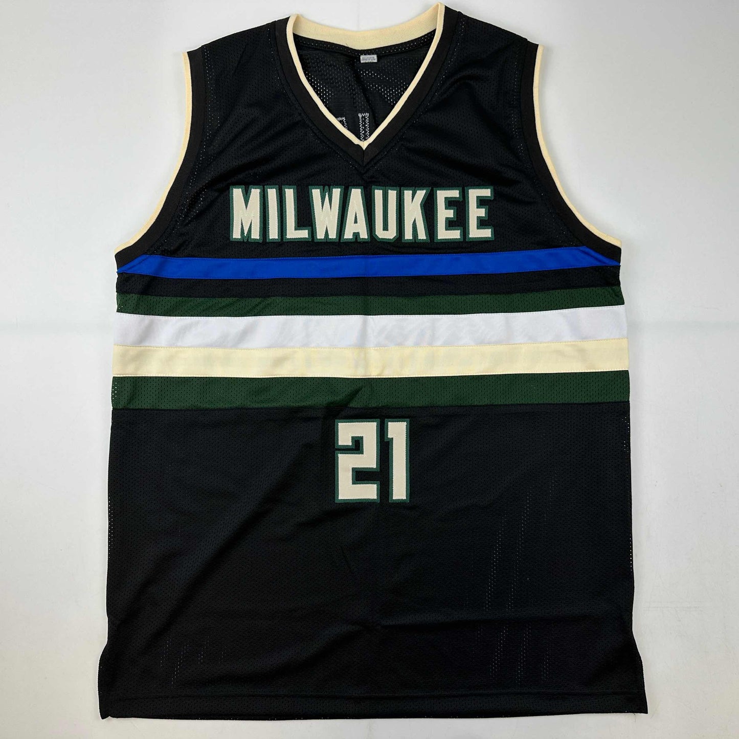 Autographed/Signed Jrue Holiday Milwaukee Black Basketball Jersey Beckett BAS COA