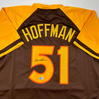 Autographed/Signed Trevor Hoffman San Diego Retro Brown Baseball Jersey Beckett BAS COA