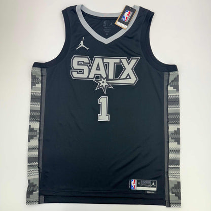Autographed/Signed Victor Wembanyama San Antonio Spurs Black Authentic Swingman Statement Edition Basketball Jersey Fanatics COA