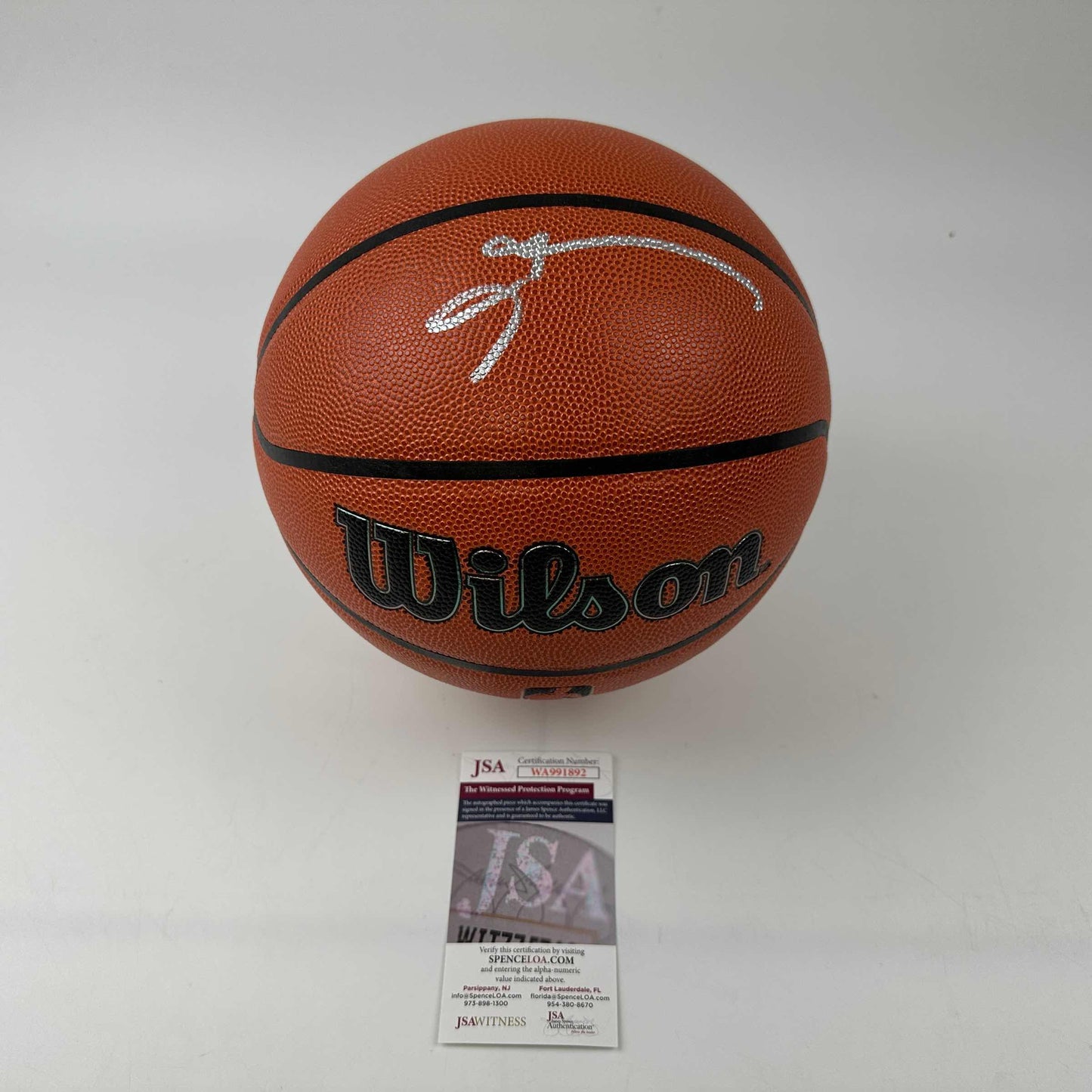 Autographed/Signed Allen Iverson Philadelphia 76ers Sixers Full Size Wilson Basketball JSA COA