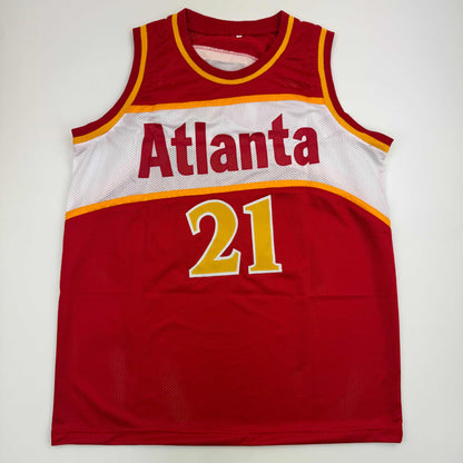 Autographed/Signed Dominique Wilkins Atlanta Red Basketball Jersey Beckett BAS COA