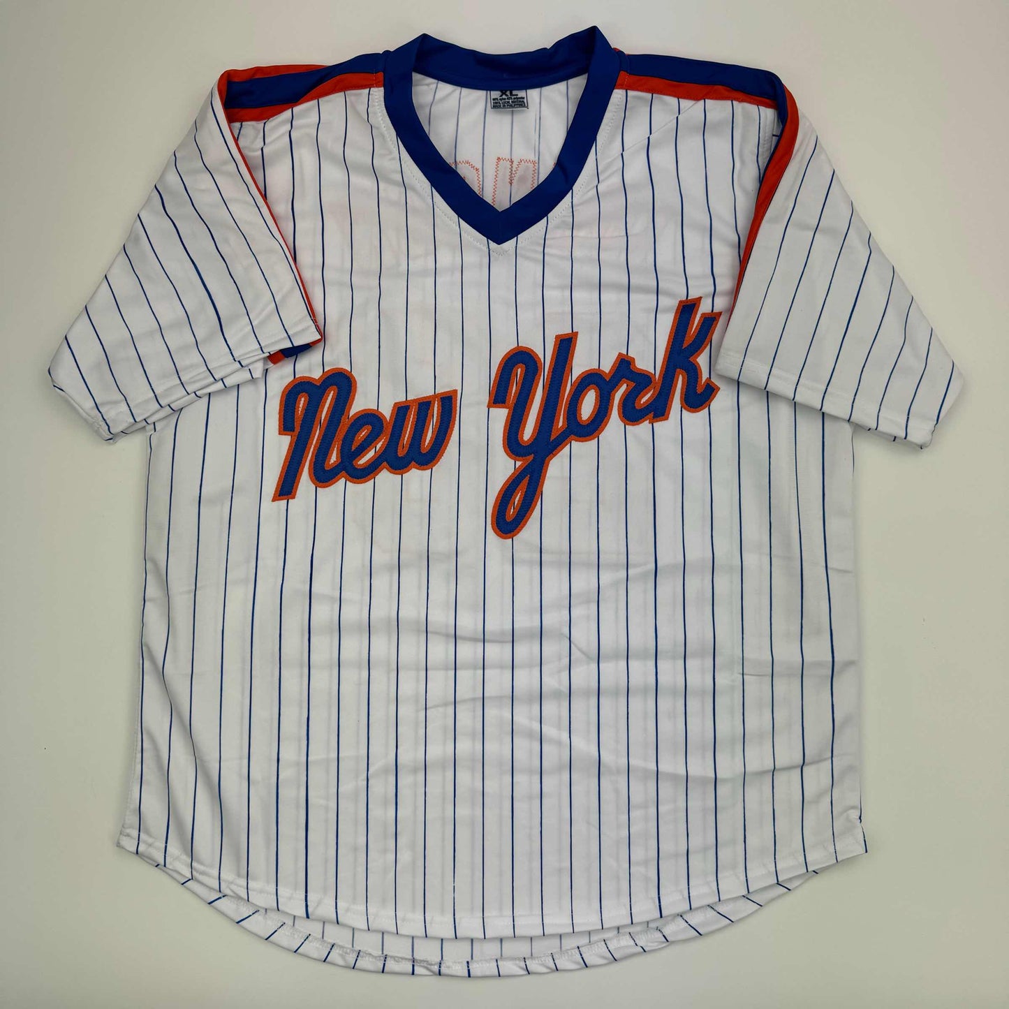 Autographed/Signed Howard Johnson HOJO New York Pinstripe Baseball Jersey JSA COA