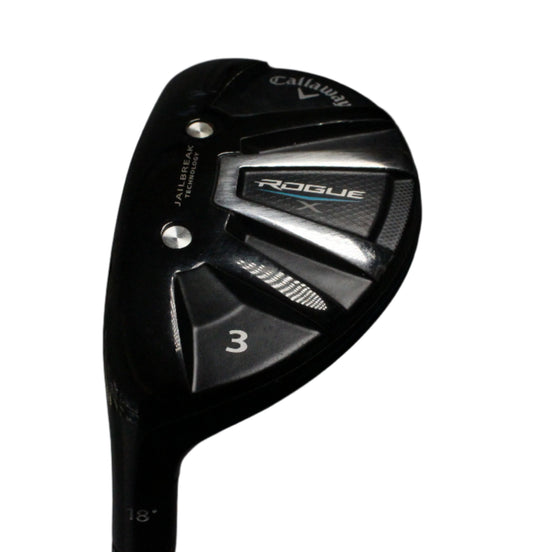Pre-Owned Callaway Rogue X:  3 Hybrid (18.0) (Left Handed) W/ Aldila 60 R (Regular) (41 Inch) Shaft (Above Average)