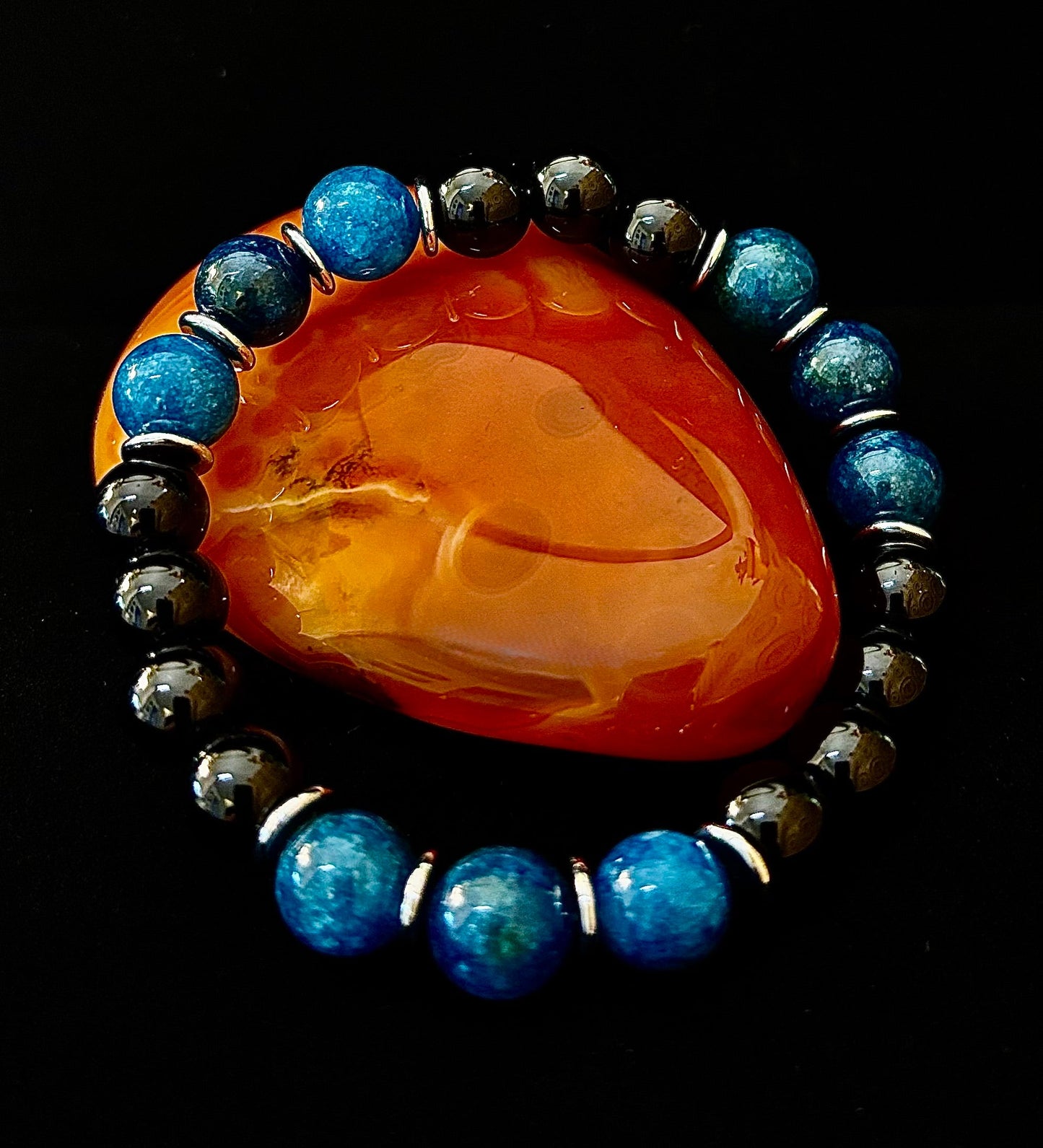 Guardian Bracelet – Blue Apatite & Black Obsidian Beaded Protection Bracelet