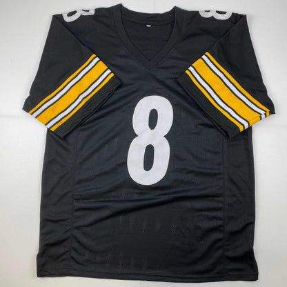 Autographed/Signed Kenny Pickett Pittsburgh Black Football Jersey Beckett BAS COA