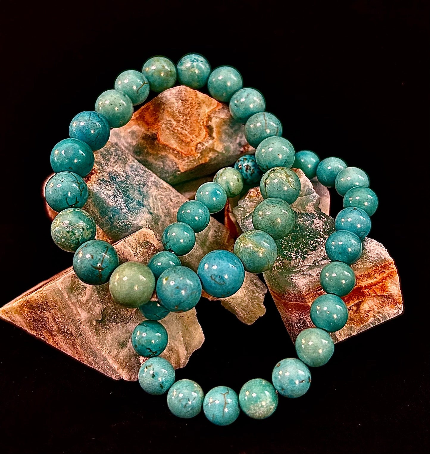 Reiki-Infused Natural Turquoise Howlite Bracelet for Calm Communication, Stress Relief & Inner Harmony (8mm & 10mm)