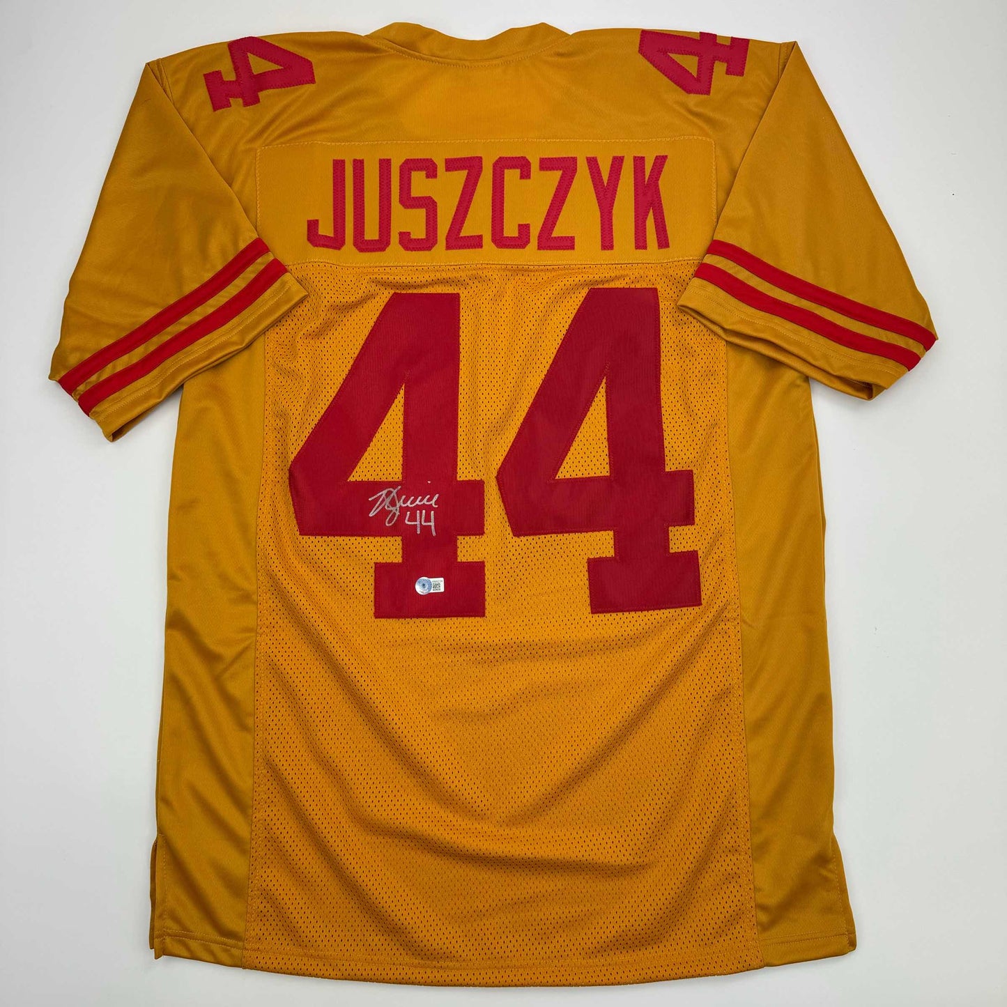 Autographed/Signed Kyle Juszczyk San Francisco Gold Football Jersey Beckett BAS COA