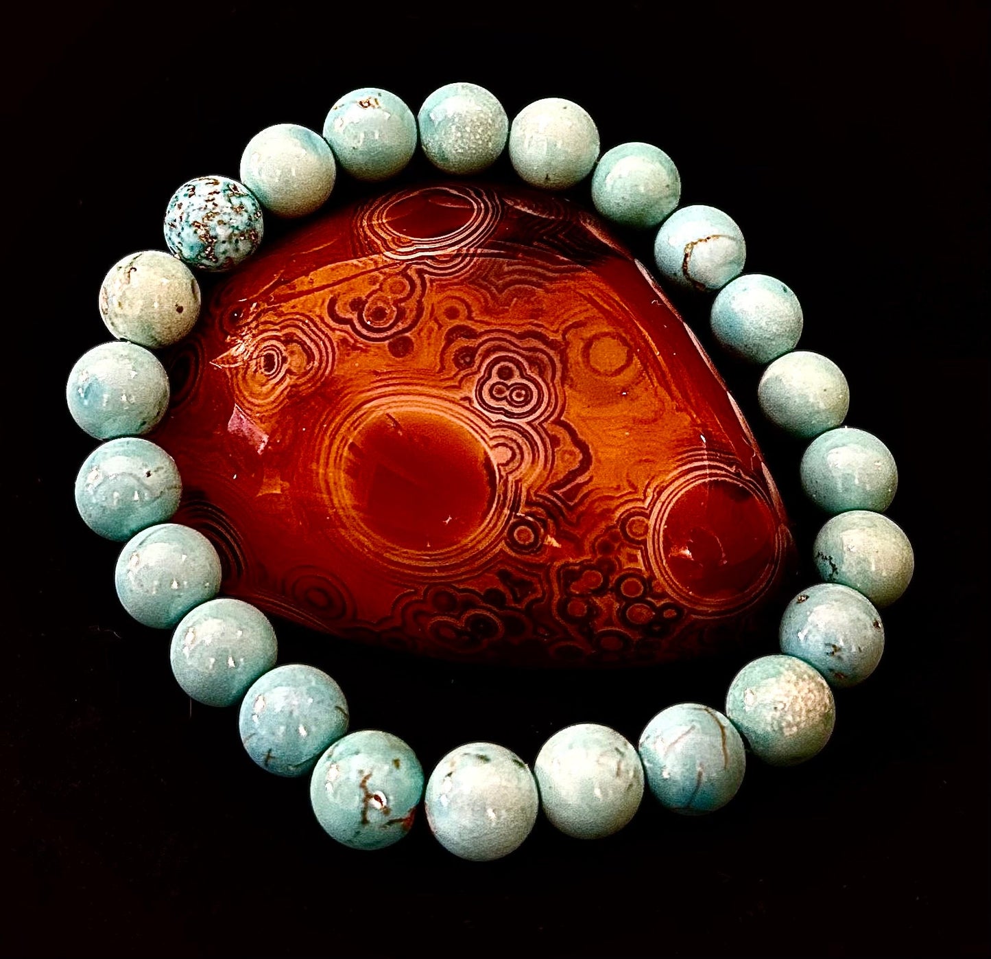 Reiki-Infused Natural Turquoise Howlite Bracelet for Calm Communication, Stress Relief & Inner Harmony (8mm & 10mm)