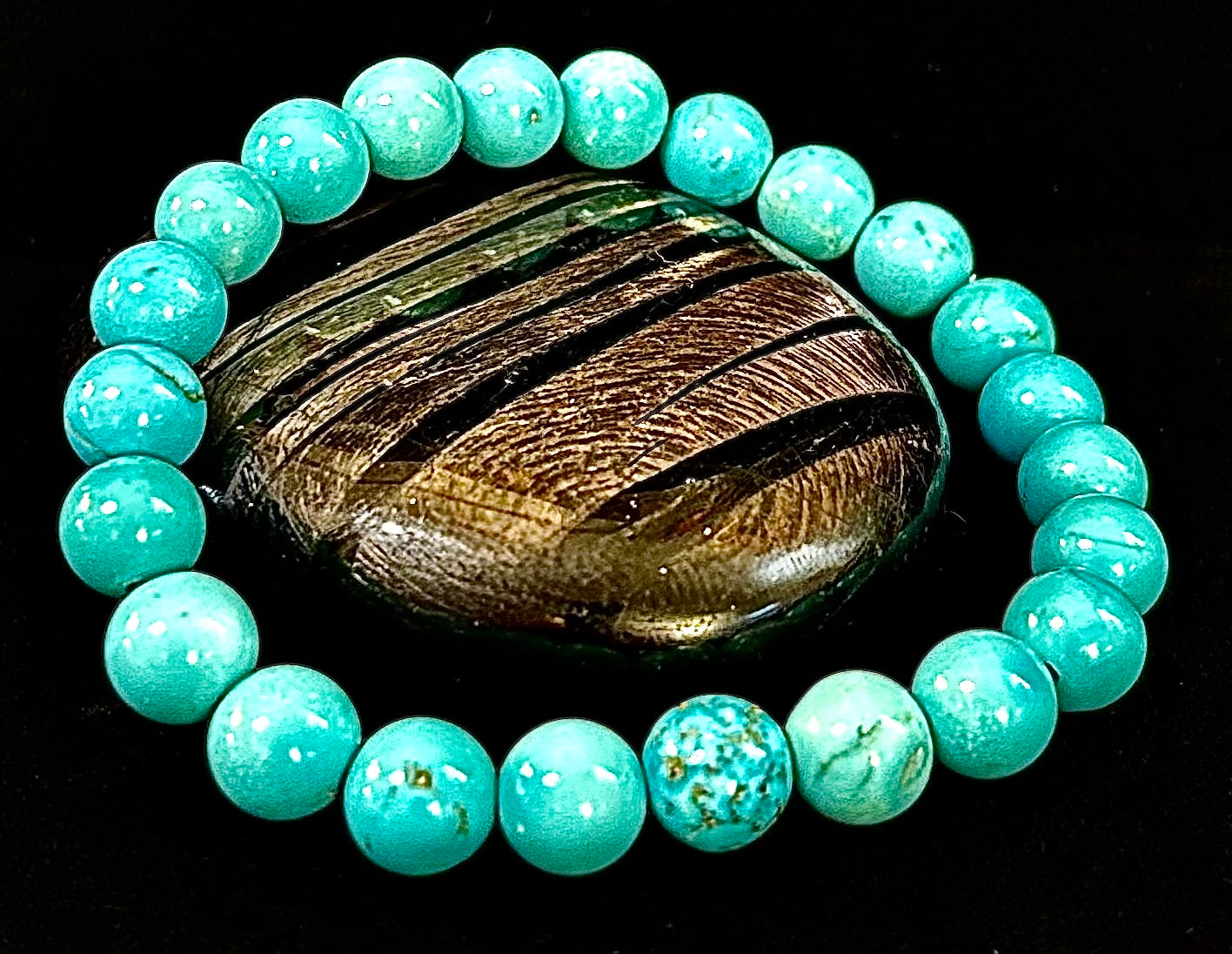 Reiki-Infused Natural Turquoise Howlite Bracelet for Calm Communication, Stress Relief & Inner Harmony (8mm & 10mm)