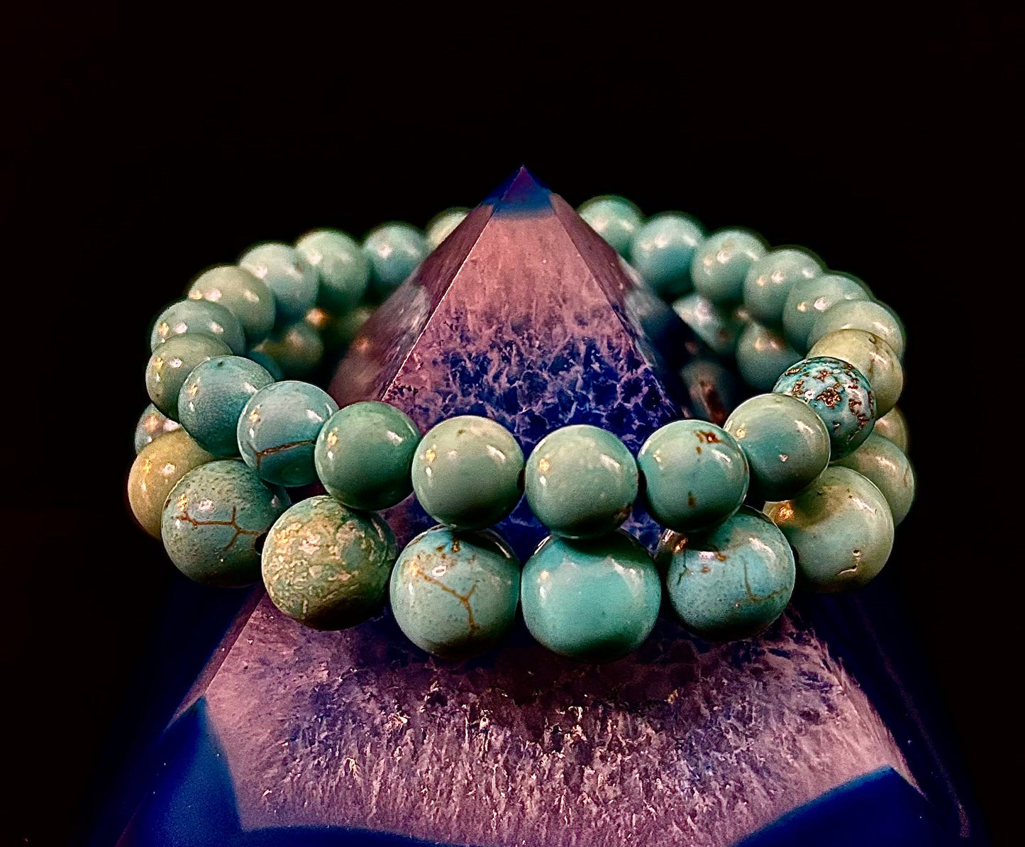 Reiki-Infused Natural Turquoise Howlite Bracelet for Calm Communication, Stress Relief & Inner Harmony (8mm & 10mm)