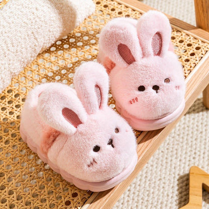 Pre-Order Kids’ Fuzzy Slippers | Bear & Bunny Animal House Shoes