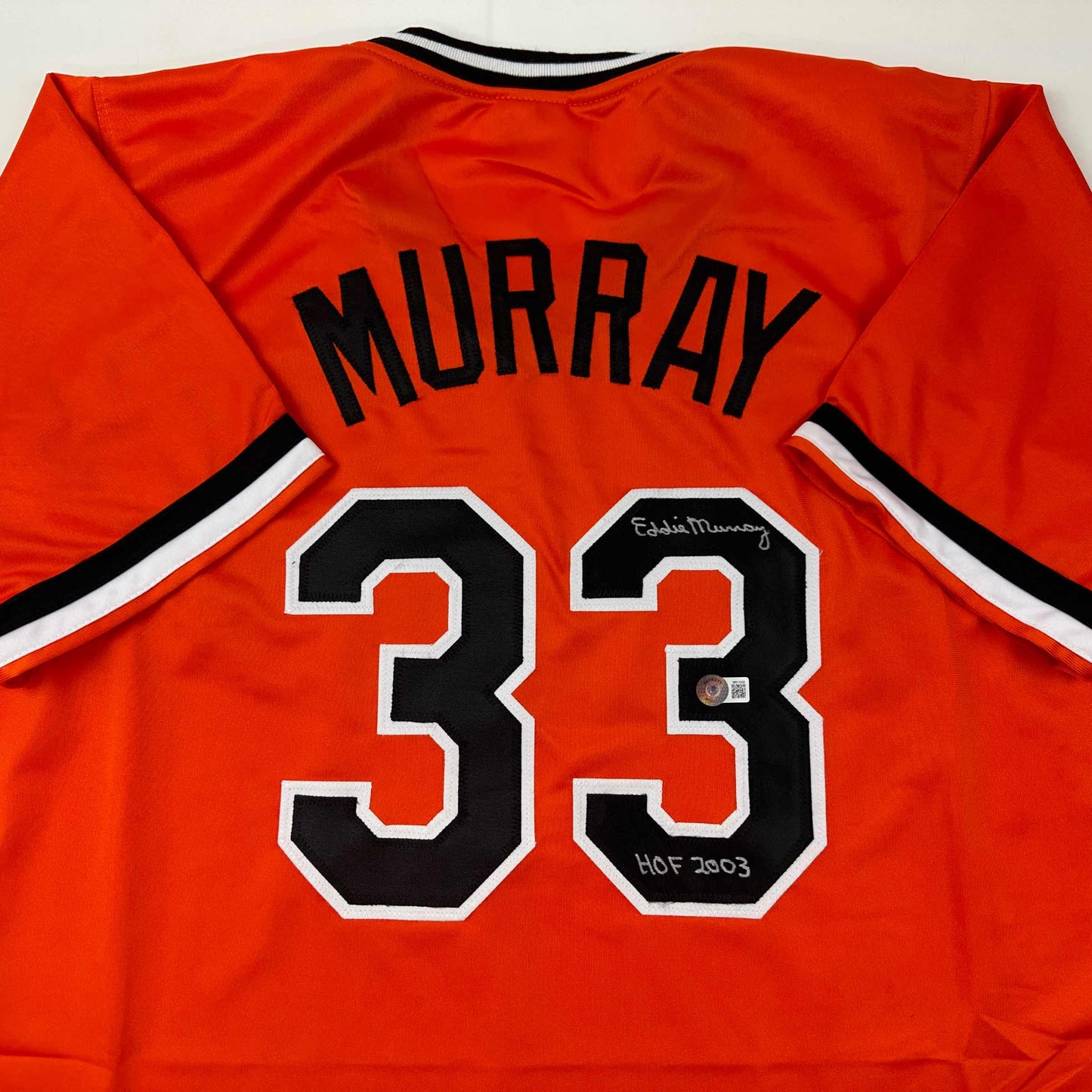 Autographed/Signed Eddie Murray Baltimore Orange Baseball Jersey Beckett BAS COA