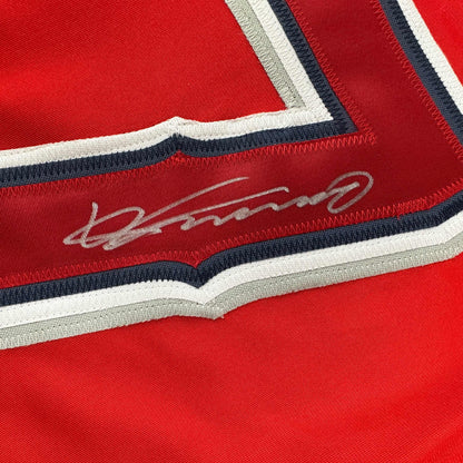 Autographed/Signed Vladimir Vlad Guerrero Los Angeles LA Anaheim Red Baseball Jersey Beckett BAS COA